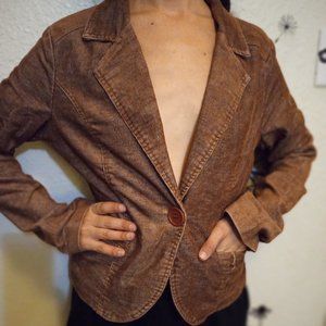 Corduroy Flap Pocket one Button Crop jacket